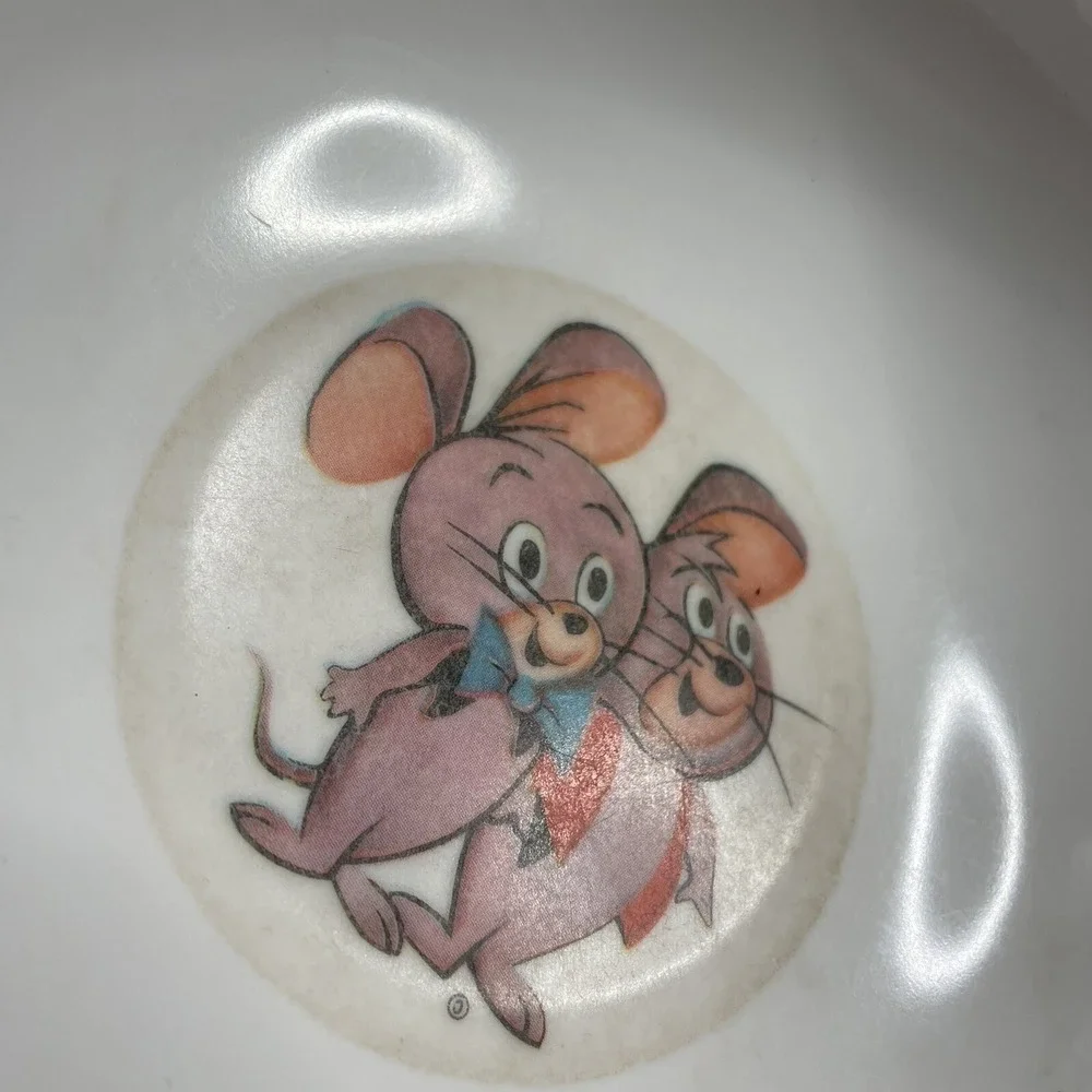 2 Vtg 60s Melmac Pixie & Dixie Cartoon Mice Pictured‎ Plastic Kids Cereal Bowls